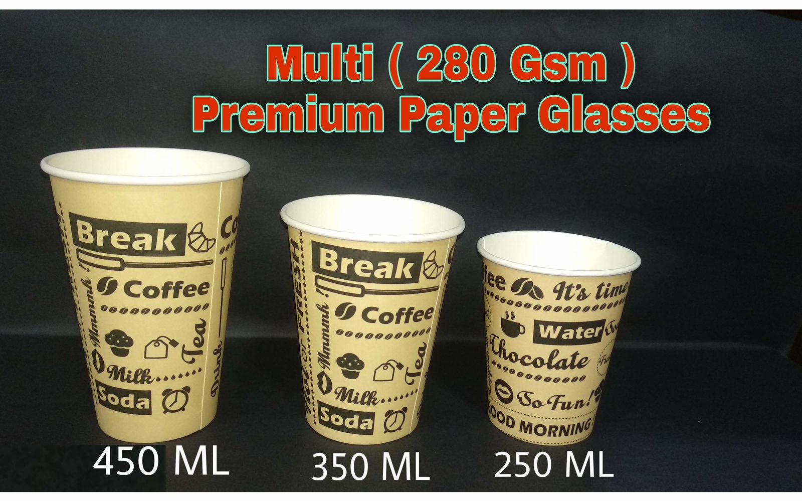 350ml Multi Design Printed Paper Cups