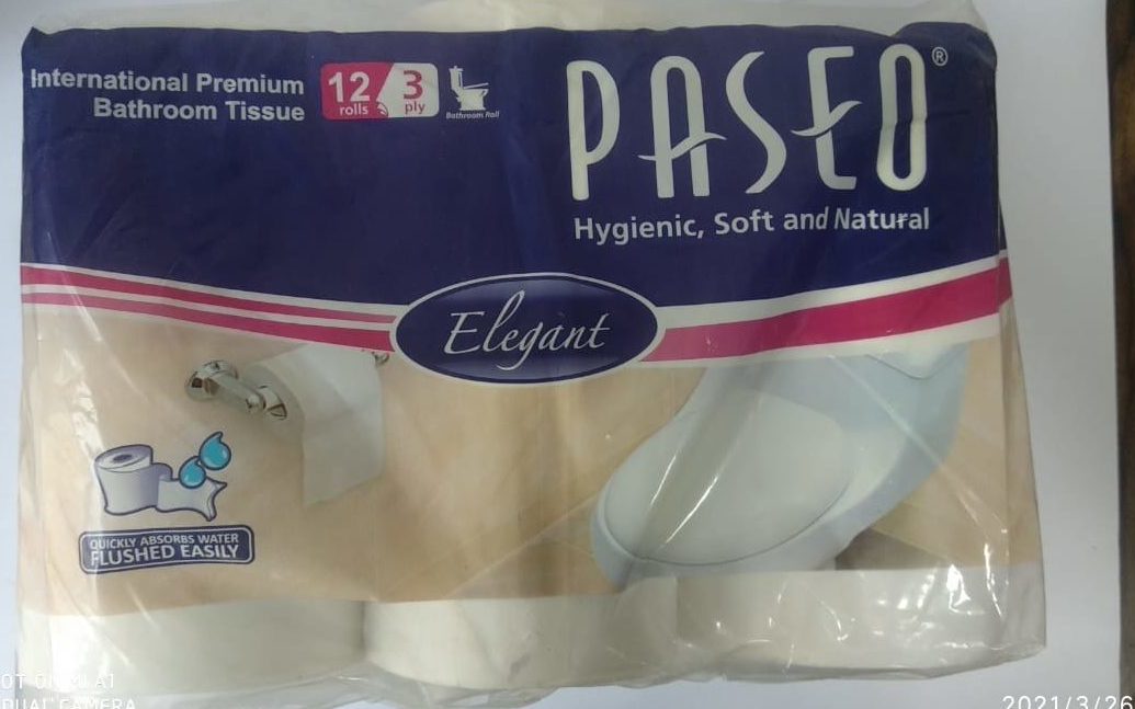 Paseo 12X1 Elegant 3 Ply Plain Toilet Rolls  by channel packaging 