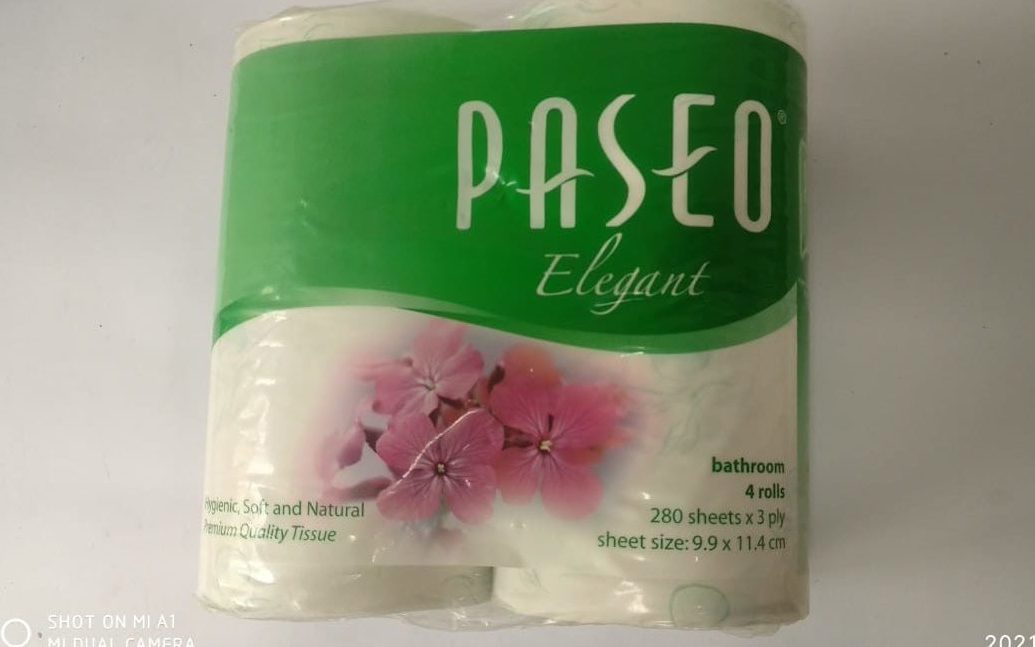 Paseo 4X1 Imp. 3 Ply plain Toilet Rolls  by channel packaging 