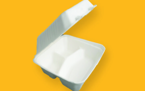 Dinearth 9x9 3 Compartment Bagasse Clamshell