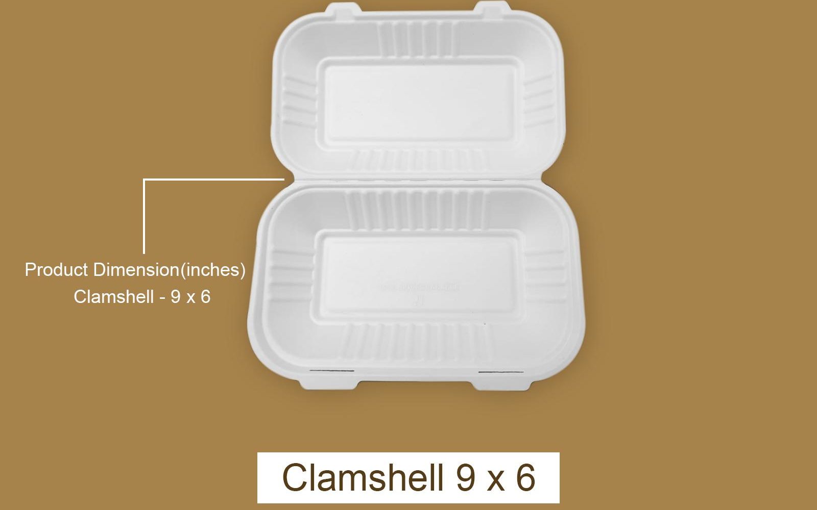 Fomex 9X6 Classi Bio Biryani Bagasse Clamshell Box (F1791)