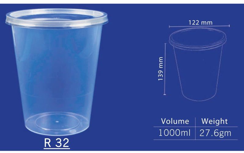 Glen 1000 ml Round Food Container (R 32) by channel packaging 