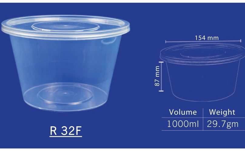 Glen 1000 ml Round Food Container (R 32F) by channel packaging 