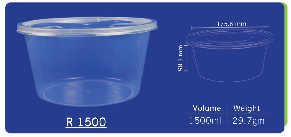Glen 1500 ml Round Food Container (R 48) by channel packaging 