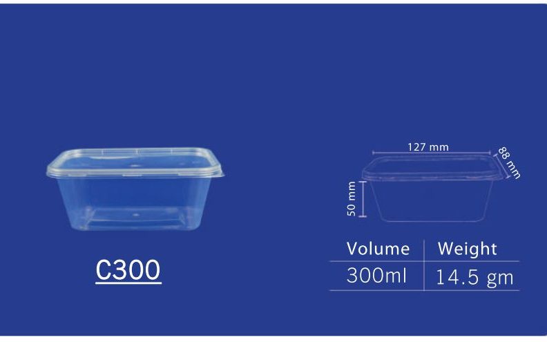 Glen 300 ml Rectangular Container (C 300) by channel packaging
