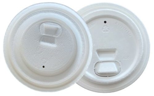 Bagasse lid for glass by channel packaging 