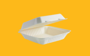 Dinearth 8X8 1 Compartment Bagasse Clamshell