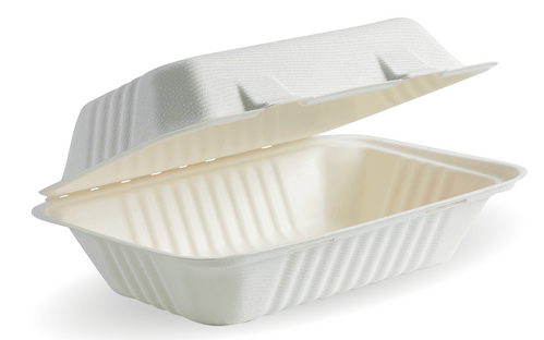 bagasse hinged container